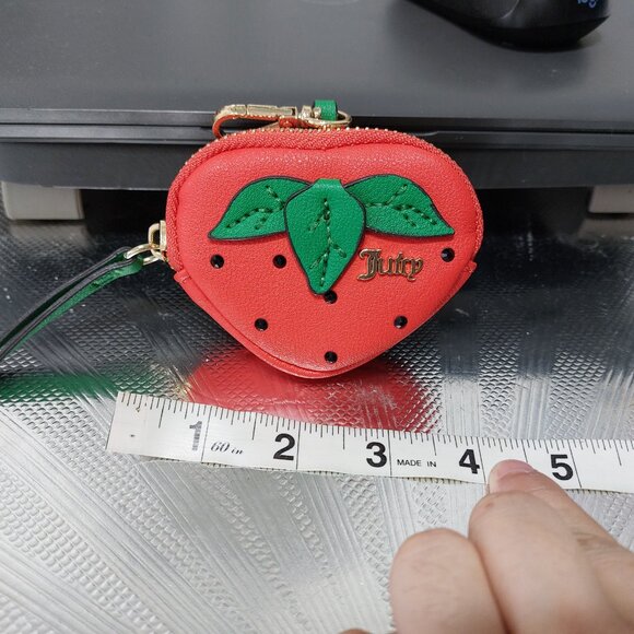 Juicy Couture Heart Shape Cute Mini Coin Purse Mini Wallet Bag Charm Keyring - Picture 5 of 7